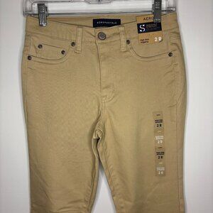 AERO NEW High Rise Jegging Womens 2R Seriously Stretchy Tan
